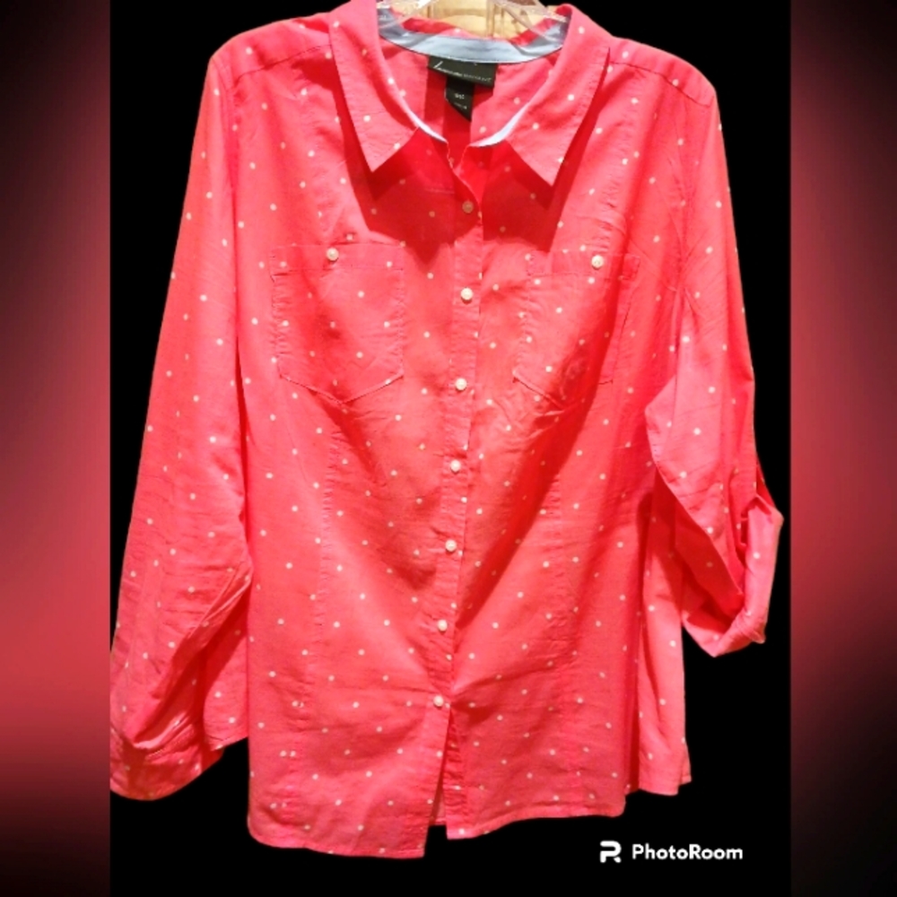 LaneBryant Rolltab Shirt EUC 18/20